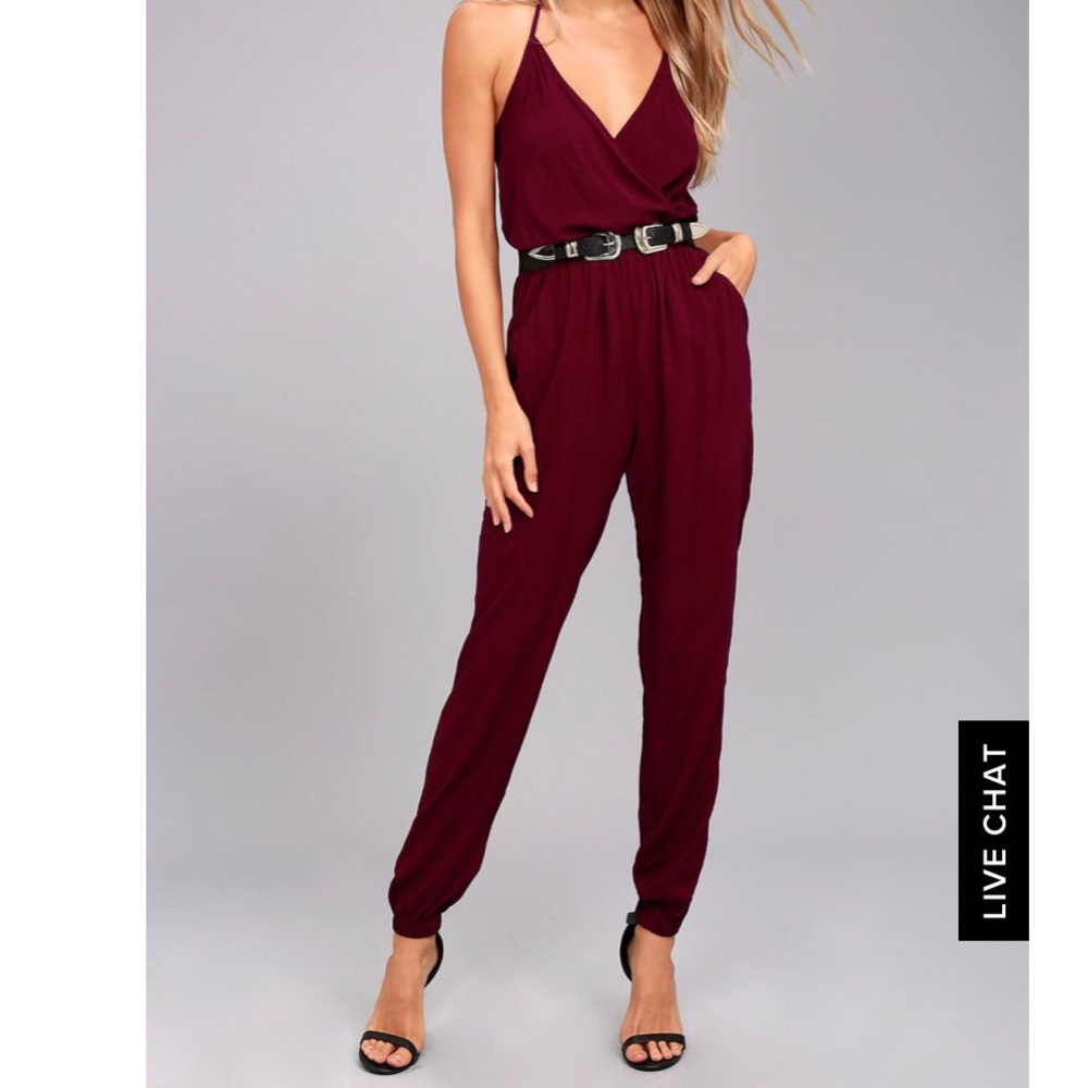 Lulus Burgundy Jumpsuit